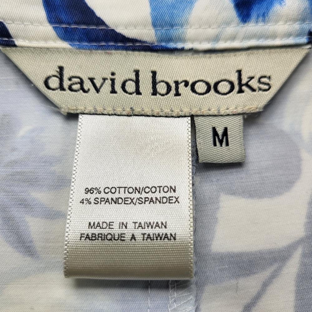 David Brooks Lightweight Floral JACKET Womens Size M Blue White Button Up Vtg - Picture 11 of 16
